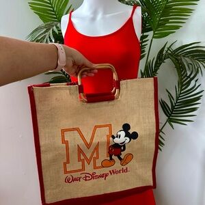 Disney World Mickey Mouse Tote - Red and Tan